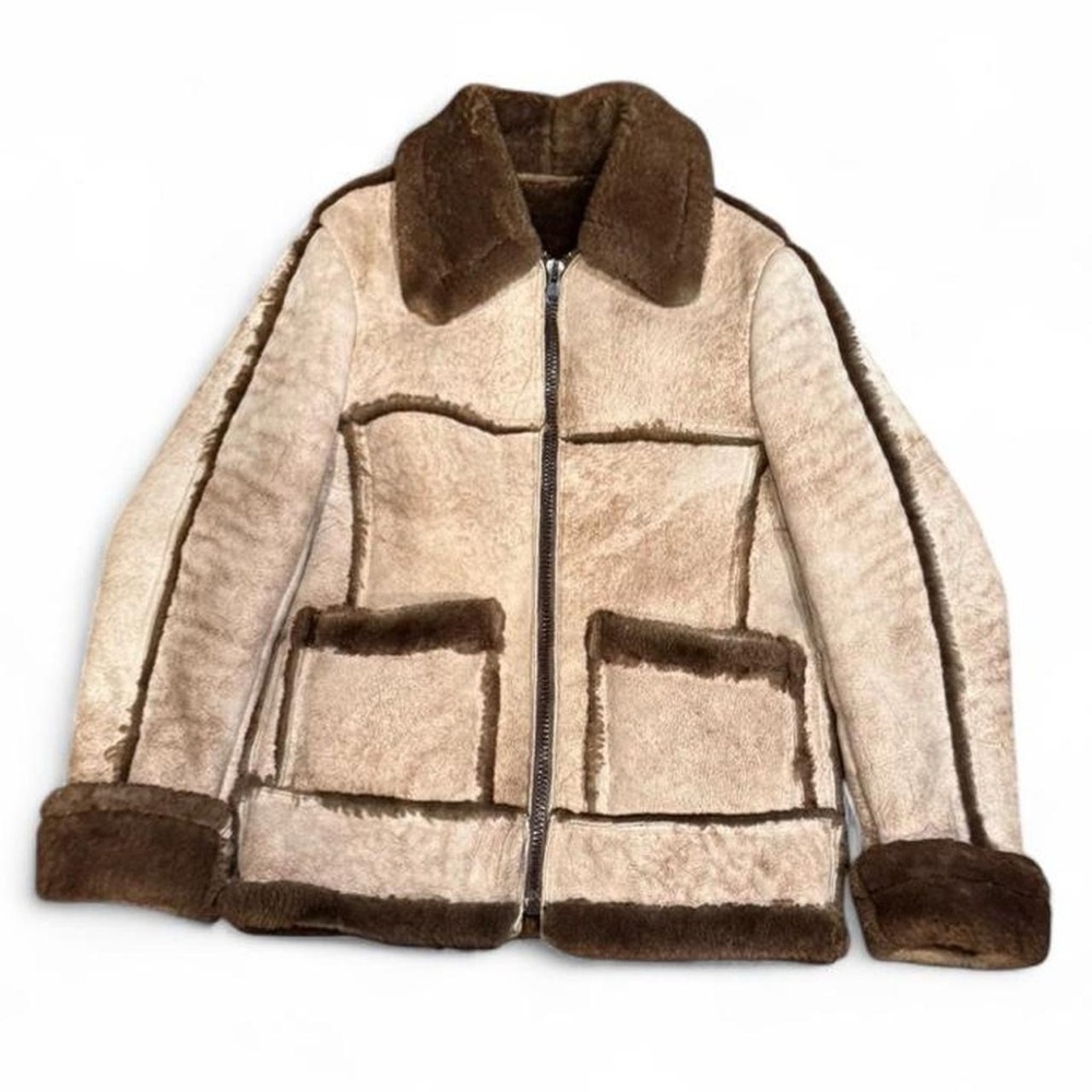 Vintage 60s Regency MFG Shearling Sheepskin Fur Collar Jacket Made in Canada